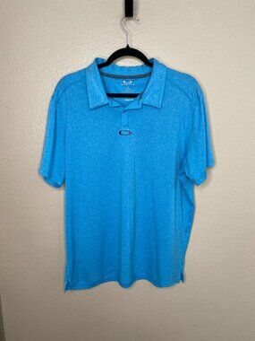 Oakley Mens Blue Hydrolix Polo Shirt Tailored Fit XL short sleeve collared